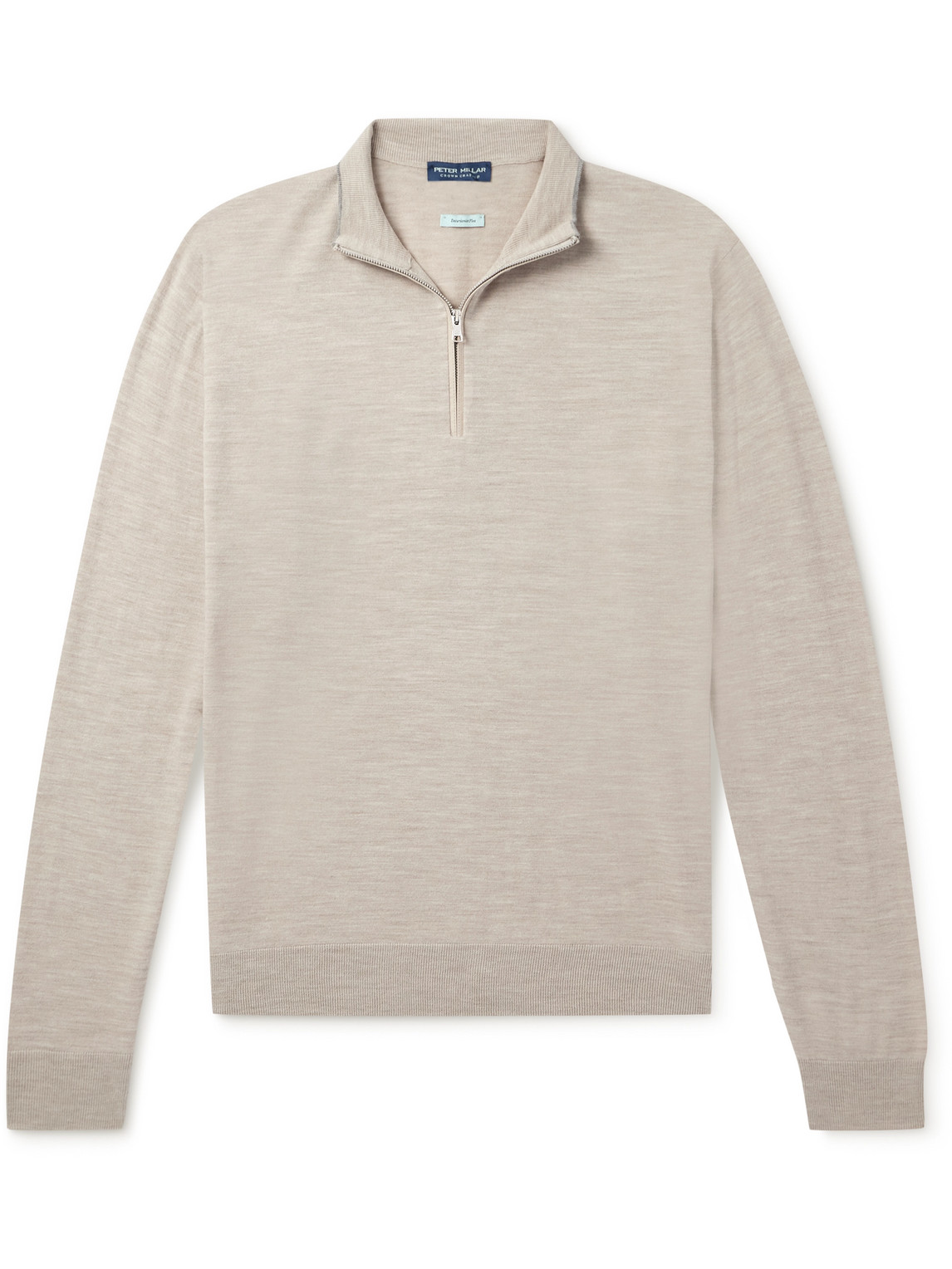 Peter Millar Excursionist Flex Wool-blend Half-zip Sweater In Neutrals