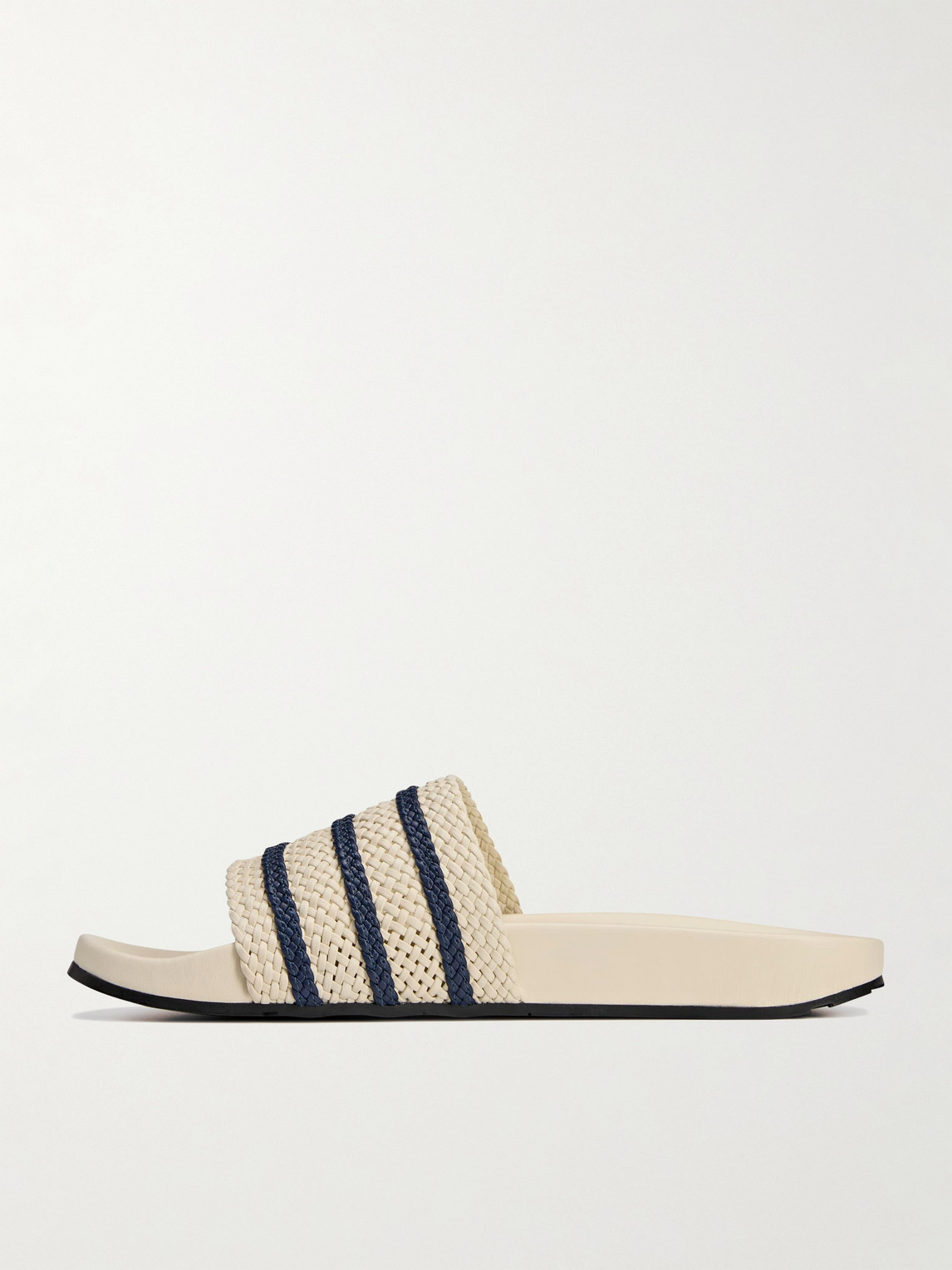 Adidas Originals Wales Bonner Adilette Striped Woven Leather Slides