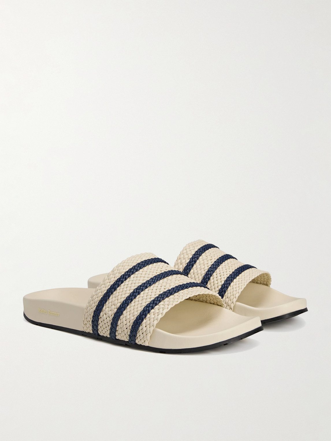 Adidas Originals Wales Bonner Adilette Striped Woven Leather Slides