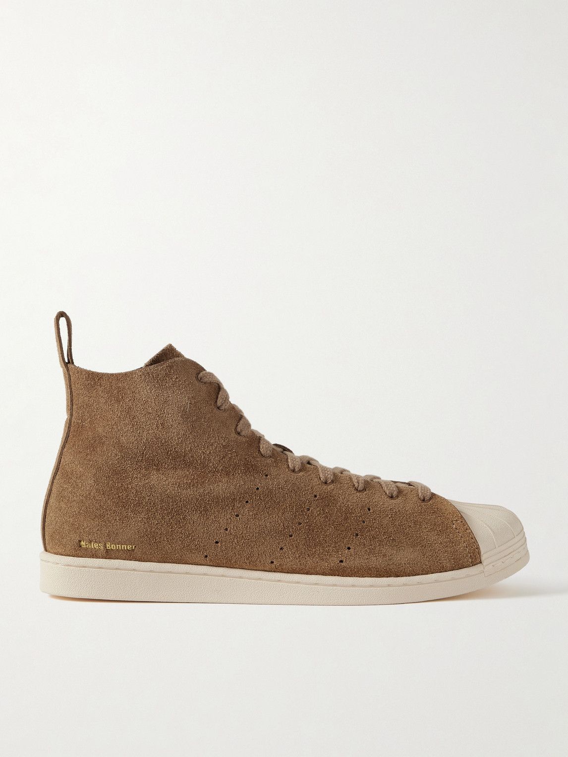 + Wales Bonner Superstar Hi Perforated Suede High-Top Sneakers