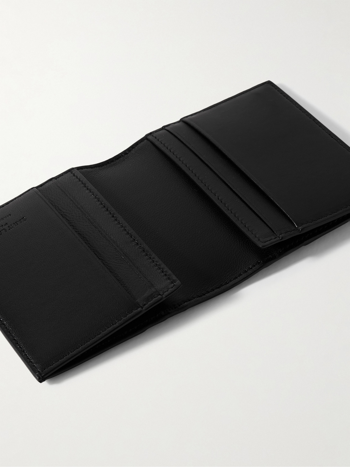 Saint Laurent Logo-print Leather Cardholder In Black