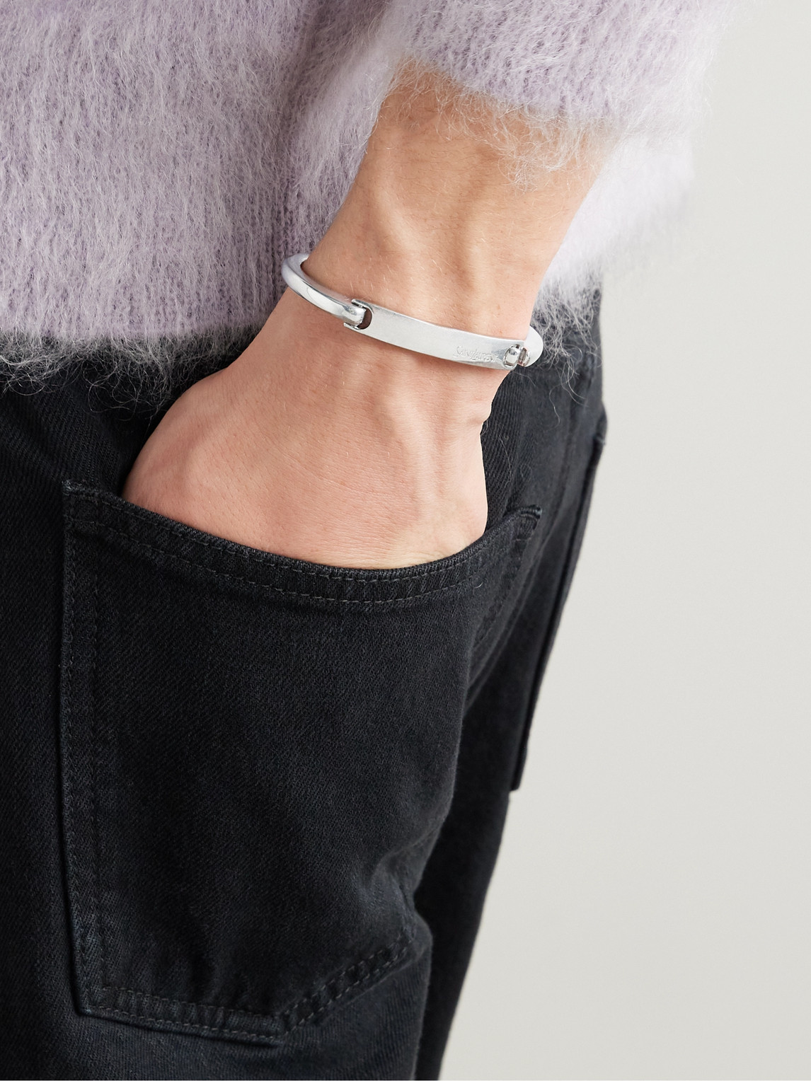 Saint Laurent Silver-tone Bracelet In Silver