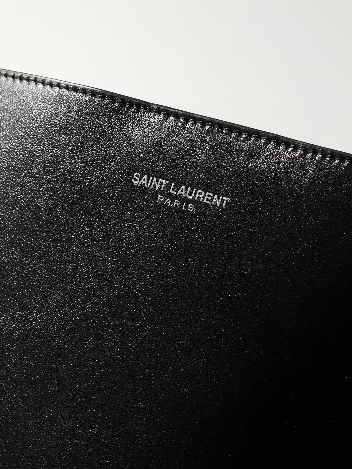 Saint Laurent Bold Leather Tote Bag In Black