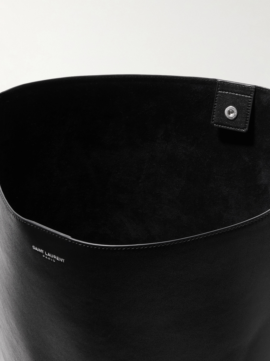 Saint Laurent Bold Leather Tote Bag In Black