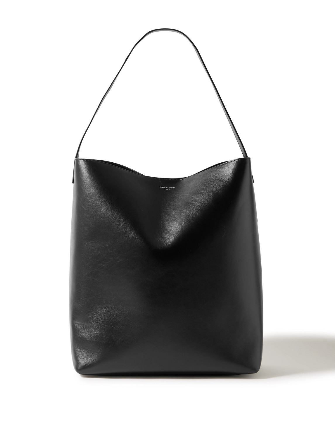 Saint Laurent Bold Leather Tote Bag In Black