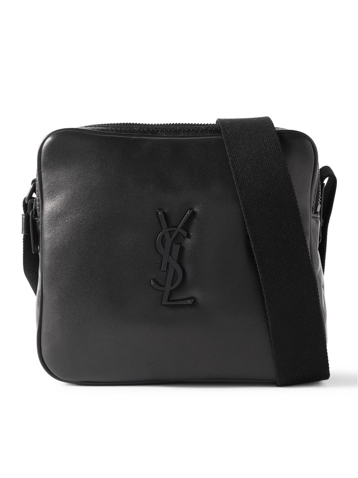 Saint Laurent Niki Cube Logo-embellished Leather Camera Bag In Black