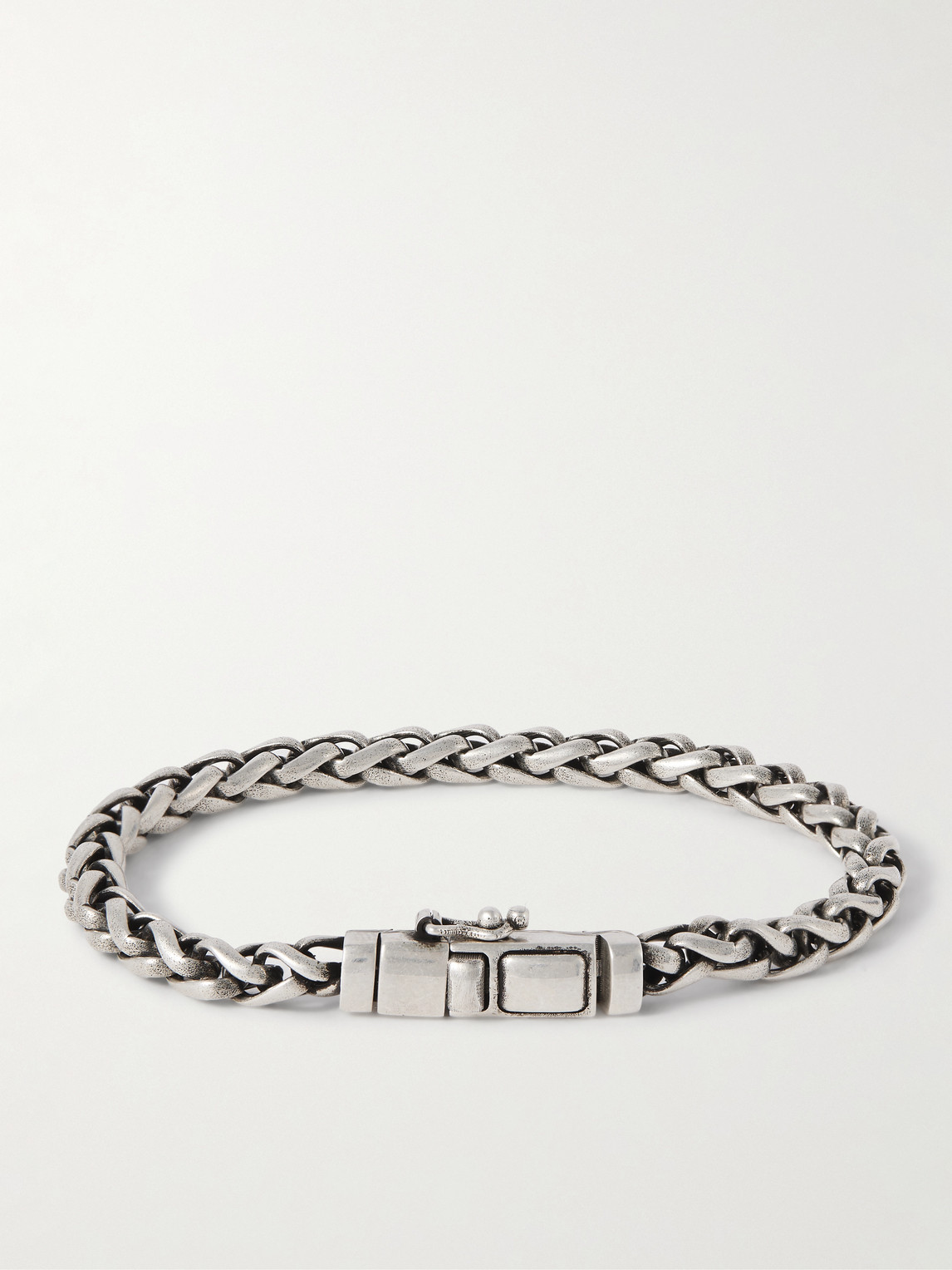 Saint Laurent Oxidised Silver-tone Wheat Chain Bracelet In Silver