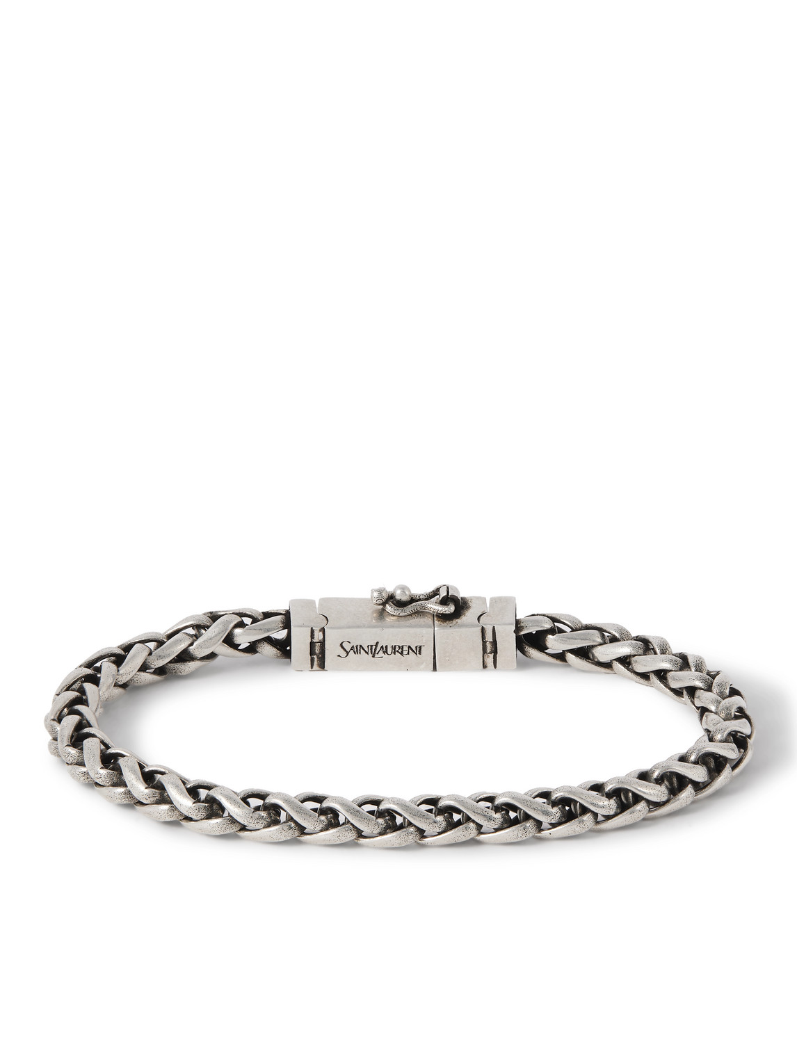 Saint Laurent Oxidised Silver-tone Wheat Chain Bracelet