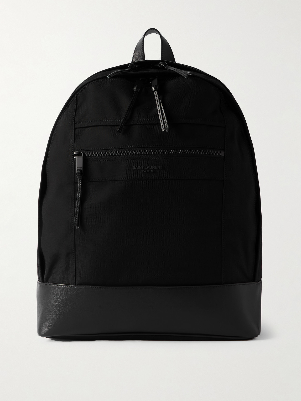 Saint Laurent City Leather-Trimmed Recycled-Canvas Backpack - Men