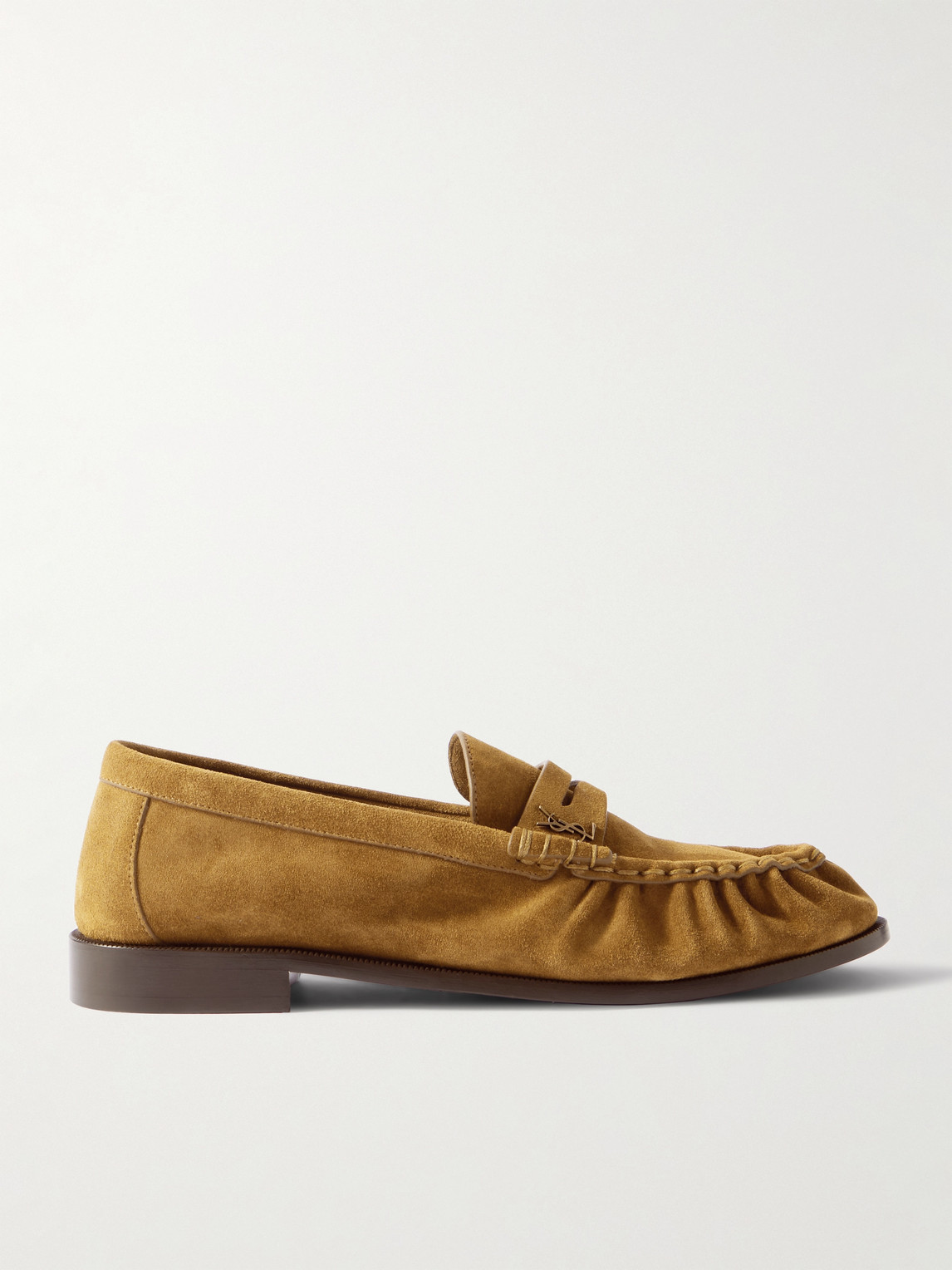 Saint Laurent Le Loafer Monogram Logo-Appliquéd Suede Penny Loafers - Men