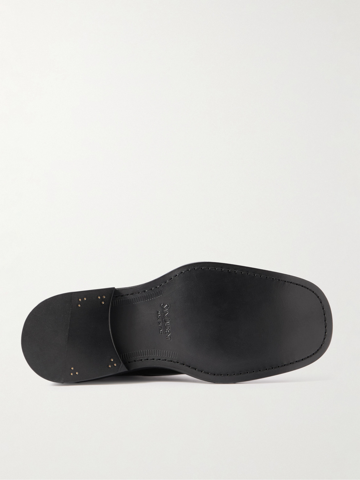 Saint Laurent Ian Glossed-leather Boots In Black