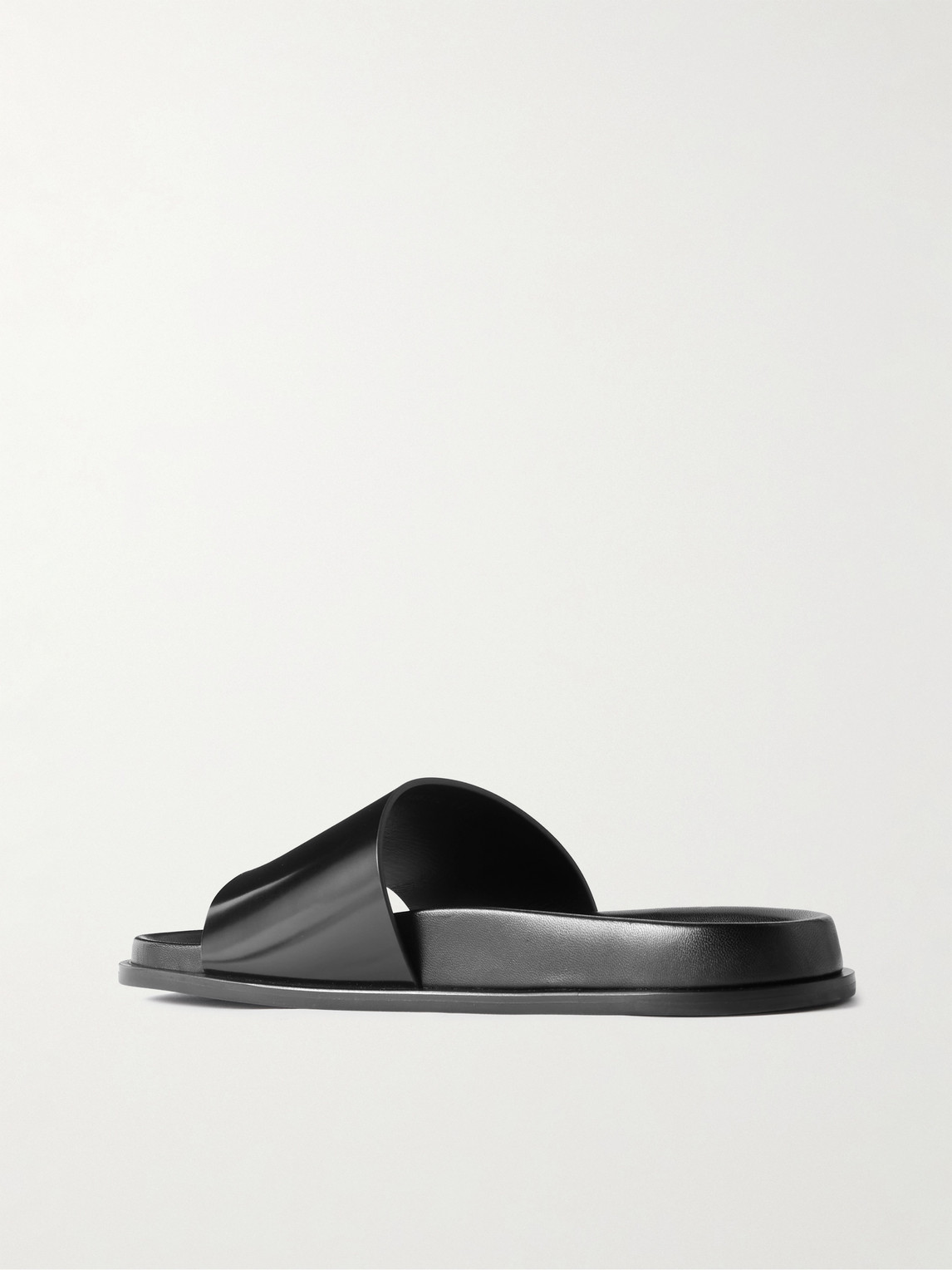 Saint Laurent Nichols Leather Slides In Black