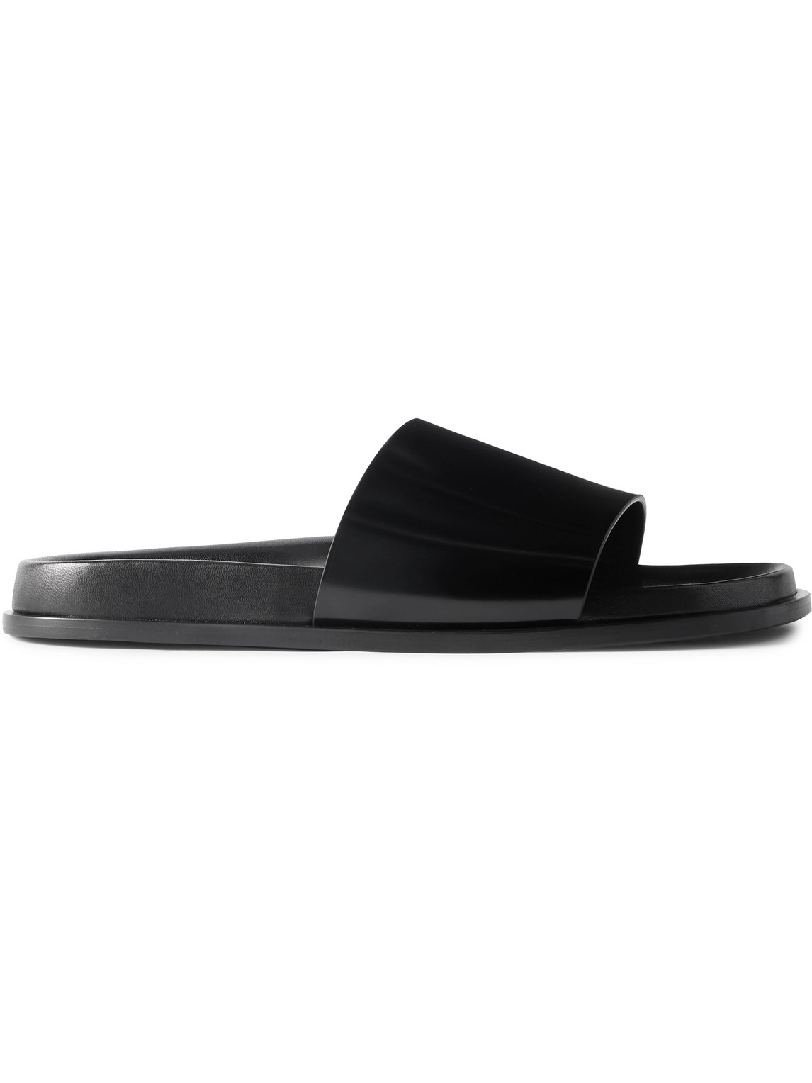 Saint Laurent Nichols Leather Slides In Black