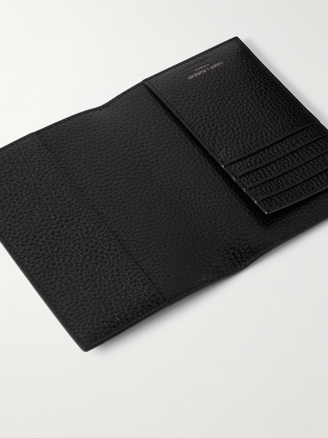 Cassandre Logo-Embellished Full-Grain Leather Passport Holder — 2