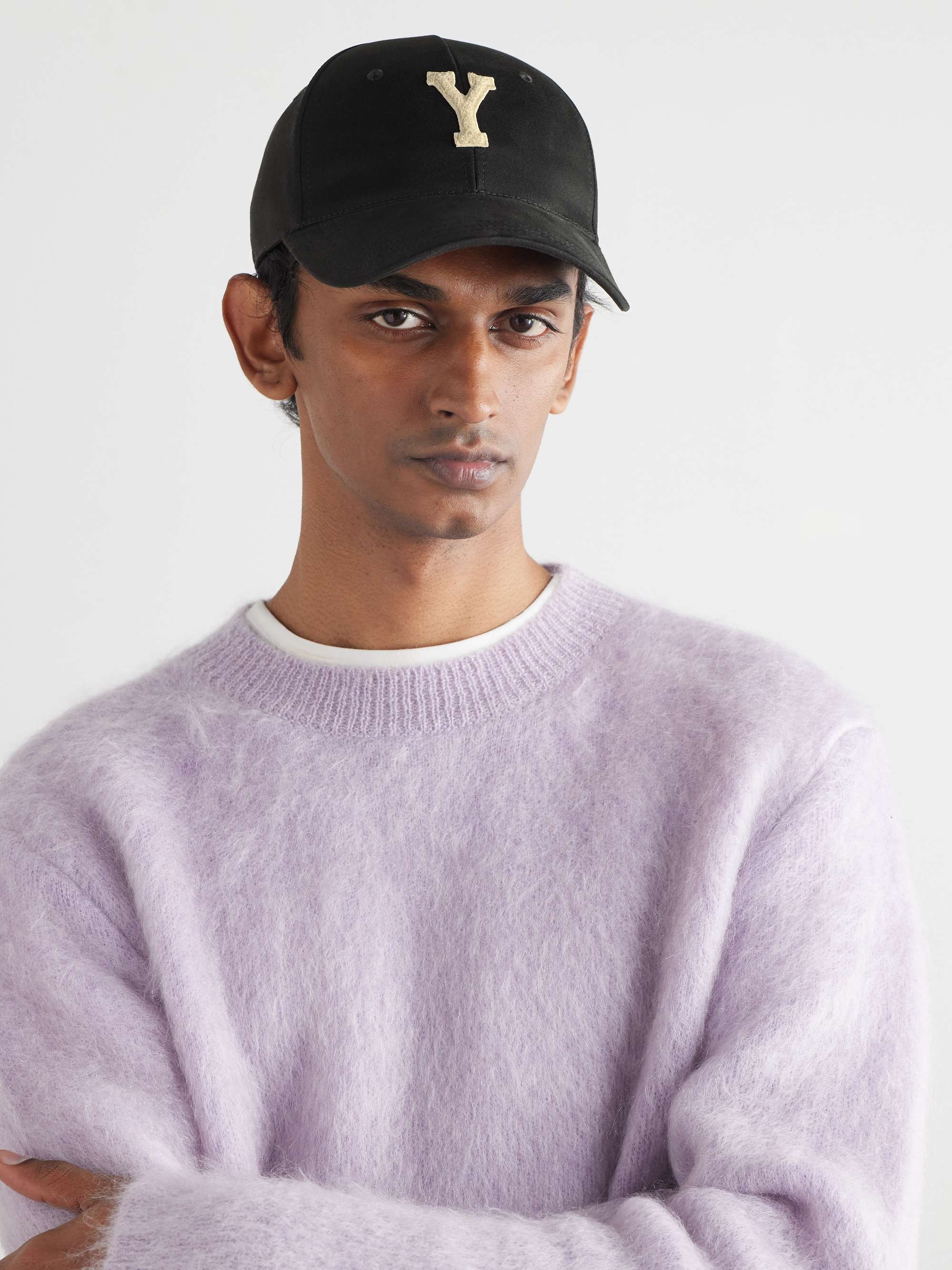 SAINT LAURENT Logo-Appliquéd Cotton-Twill Baseball Cap for SAINT LAURENT Logo-Appliquéd Cotton-Twill Baseball Cap for