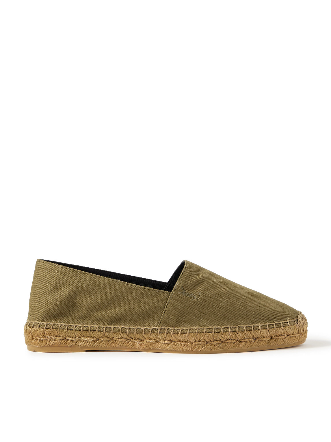 Collapsible-Heel Logo-Embroidered Twill Espadrilles