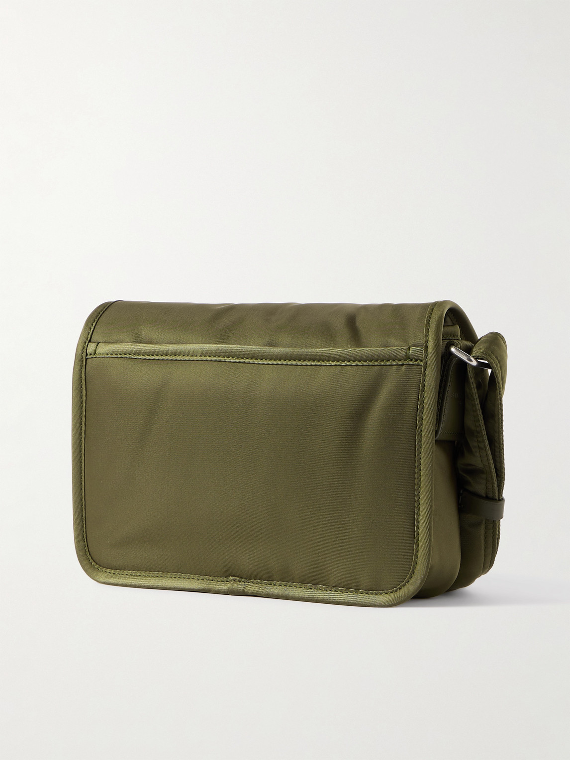 Saint Laurent Niki Small Logo-embellished Leather-trimmed Shell Messenger Bag In Green
