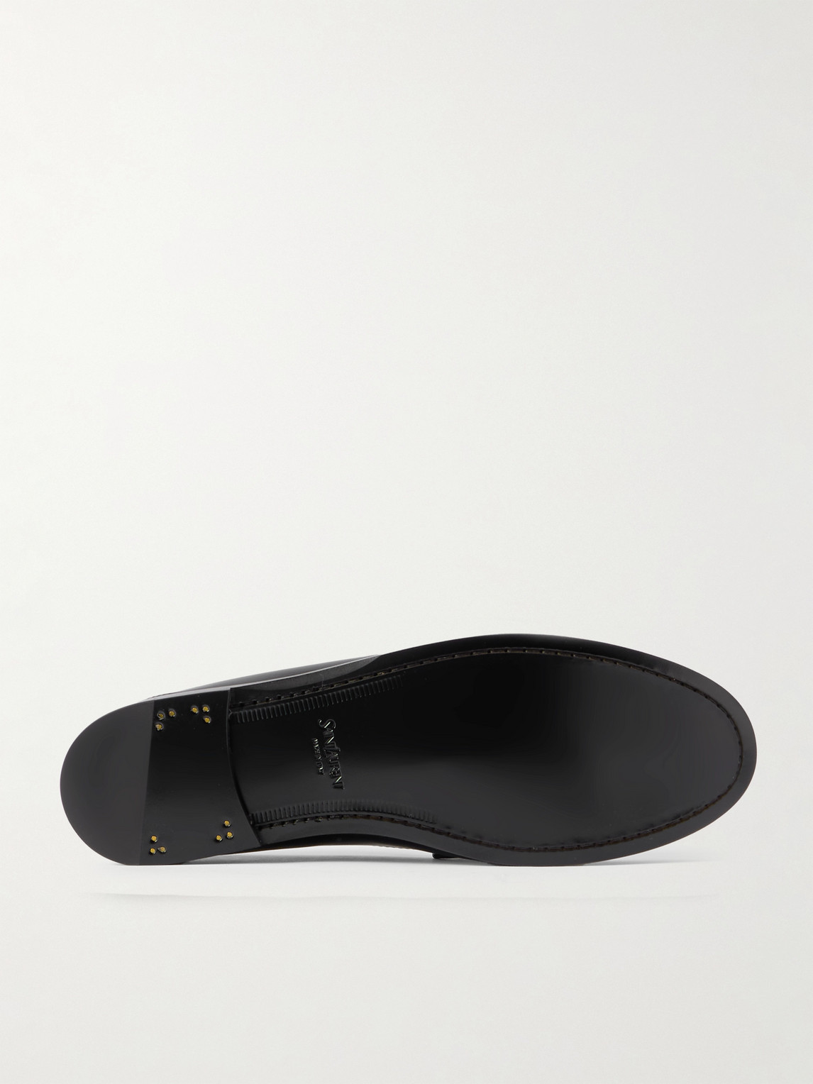 Saint Laurent Laurent Logo-embellished Leather Penny Loafers In Black