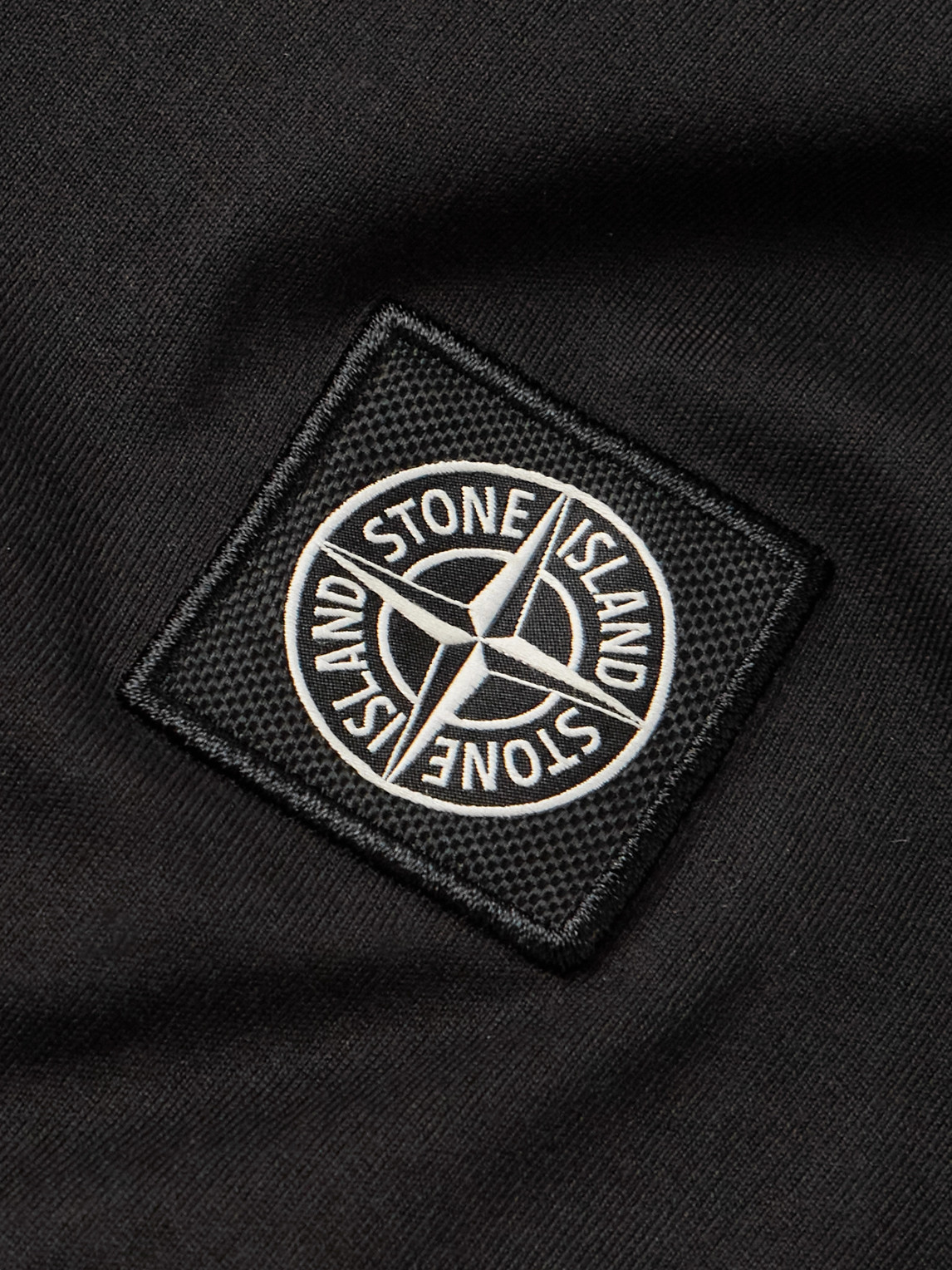 Stone Island Garment Dyed Logo Longsleeve T-shirt In Black
