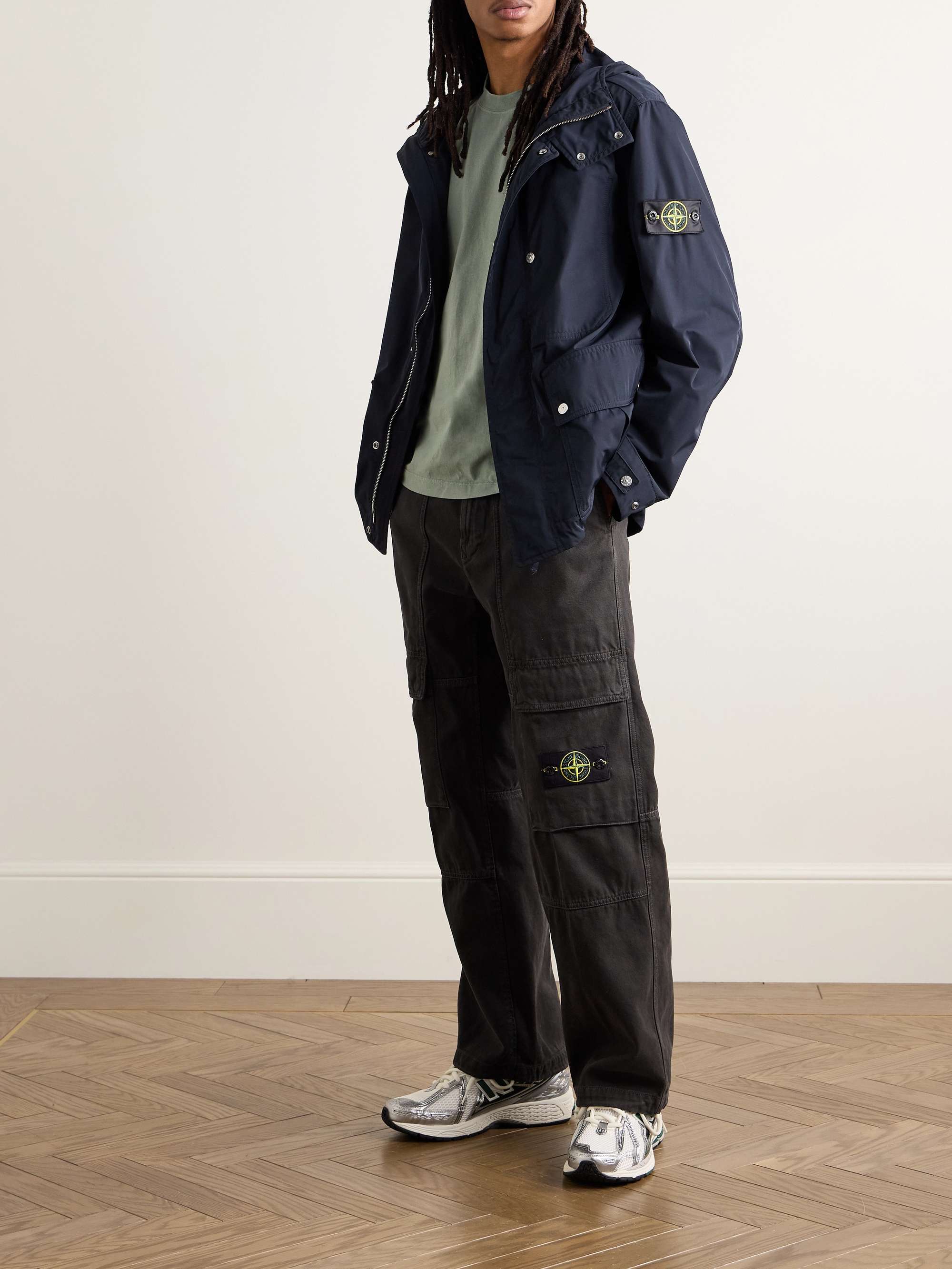STONE ISLAND Logo-Appliquéd Micro Twill Hooded Parka for Men