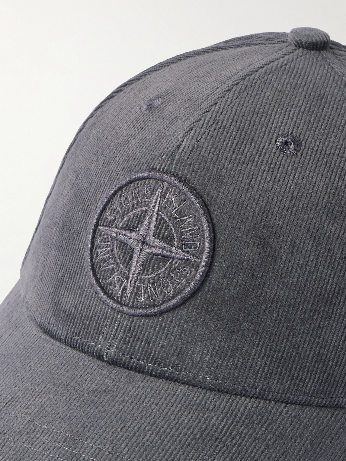 STONE ISLAND LOGO-EMBROIDERED COTTON-CORDUROY BASEBALL CAP