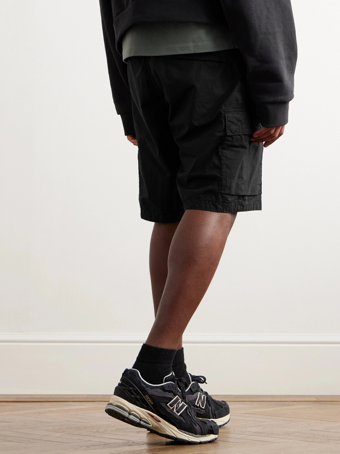 Stone Island Cargo Bermuda Shorts In Black