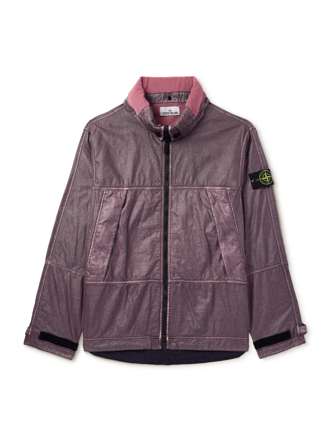 Logo-Appliquéd Garment-Dyed Lino Gommato Jacket
