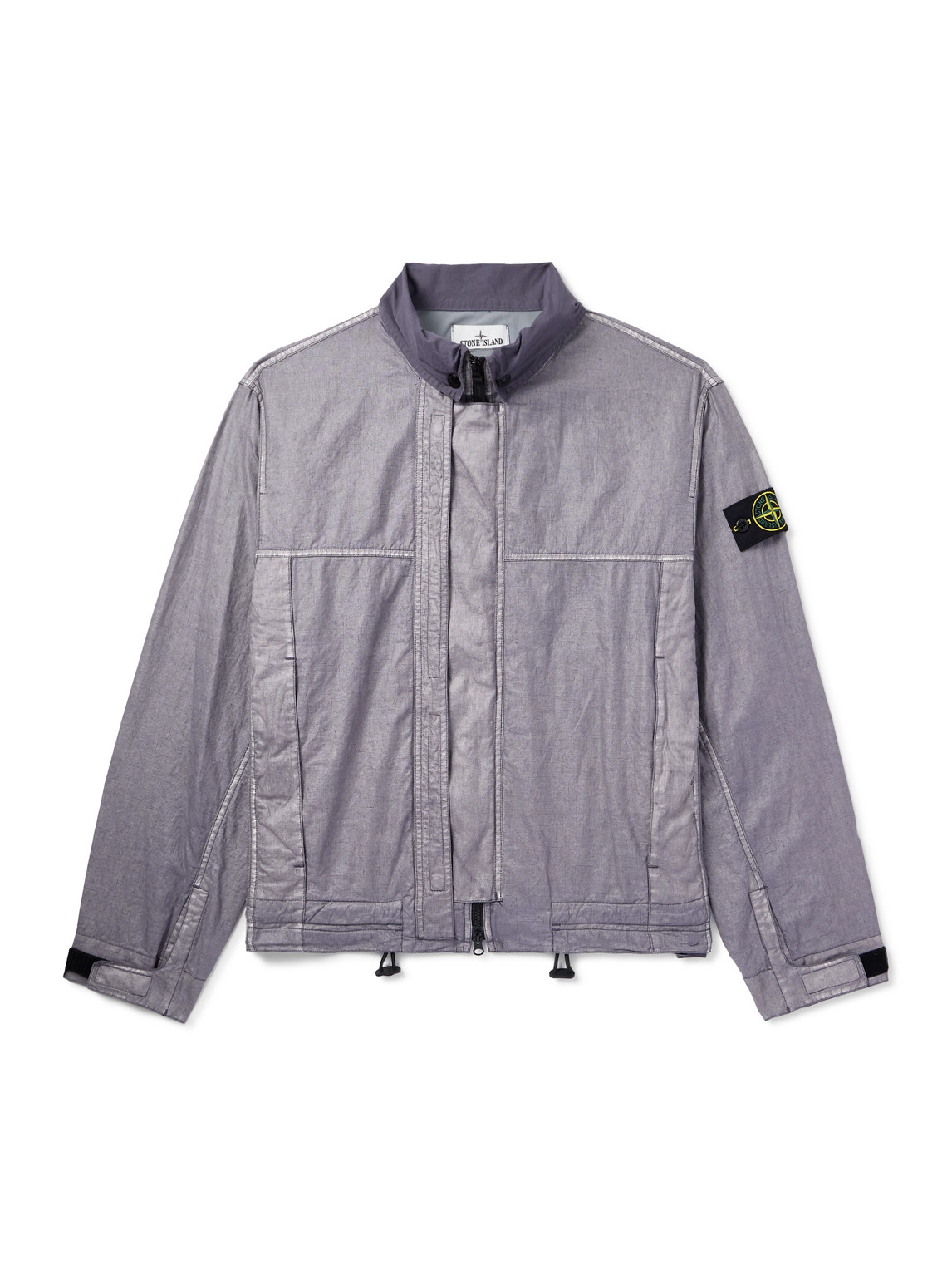 Logo-Appliquéd Garment-Dyed Lino Gommato Jacket