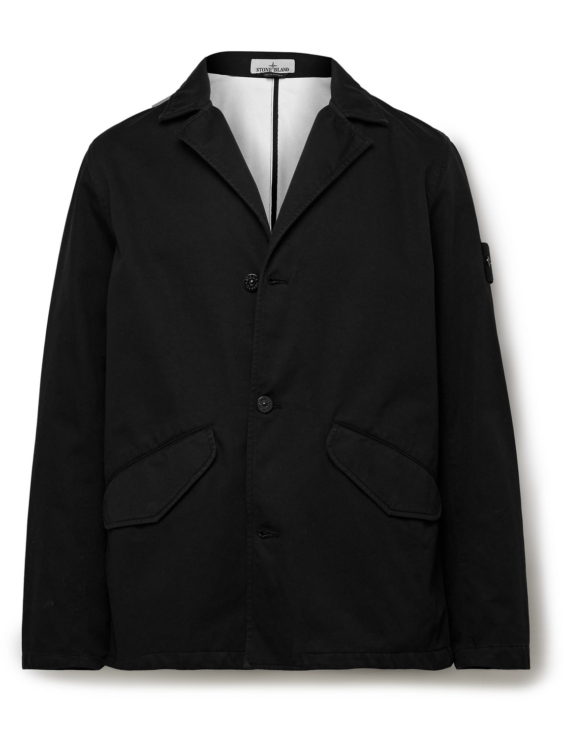 Raso Logo-Appliquéd Garment-Dyed Brushed-Cotton Jacket