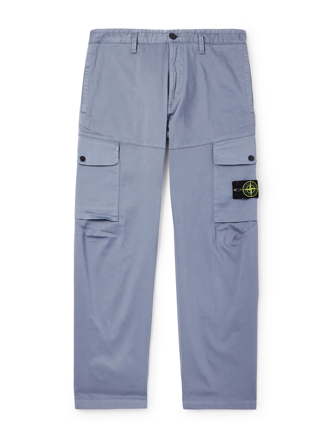 Straight-Leg Stretch Organic Cotton Satin-Twill Trousers