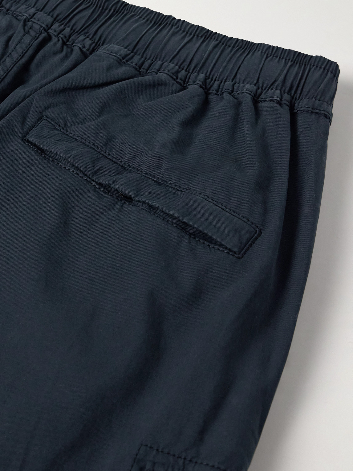 Stone Island Tapered Garment-dyed Cotton-blend Twill Cargo Trousers In Blue