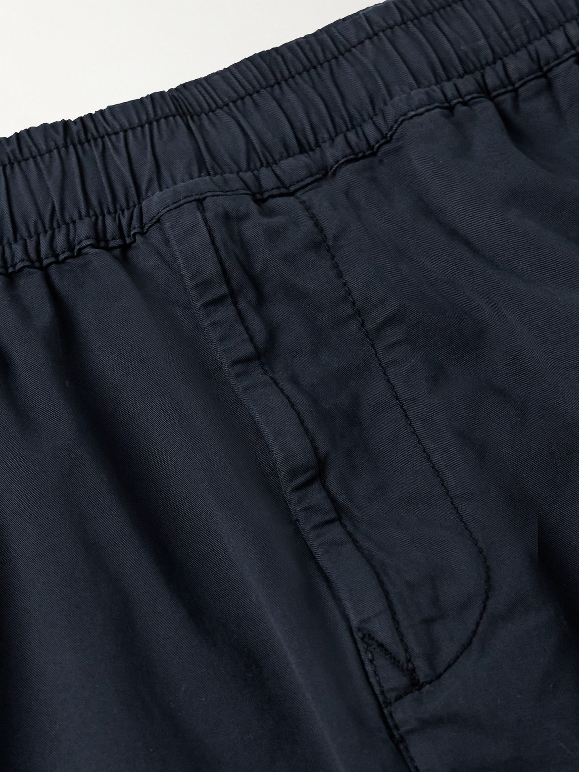 Stone Island Tapered Garment-dyed Cotton-blend Twill Cargo Trousers In Blue