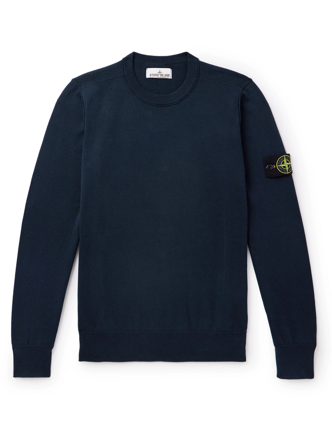Stone Island Crew Neck Sweatshirt In Organic Brushed Cotton In Blue