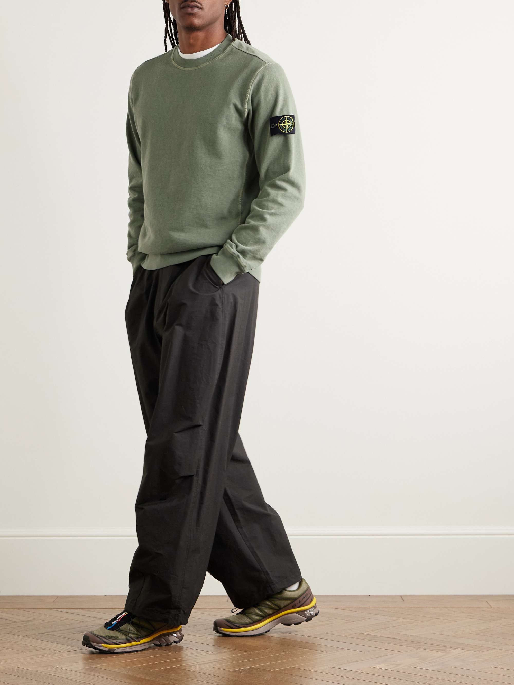 STONE ISLAND Oversized Logo-Embroidered Cotton-Jersey
