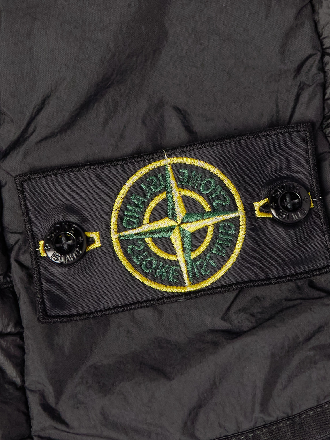 Stone Island Logo-appliquéd Padded Quilted Shell Down Vest In Black