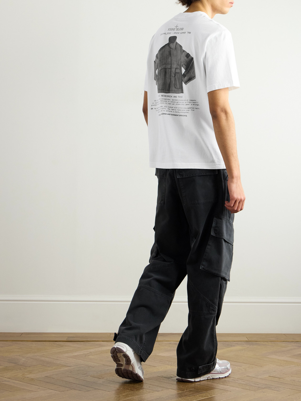 Stone Island Logo-print Organic Cotton-jersey T-shirt In White
