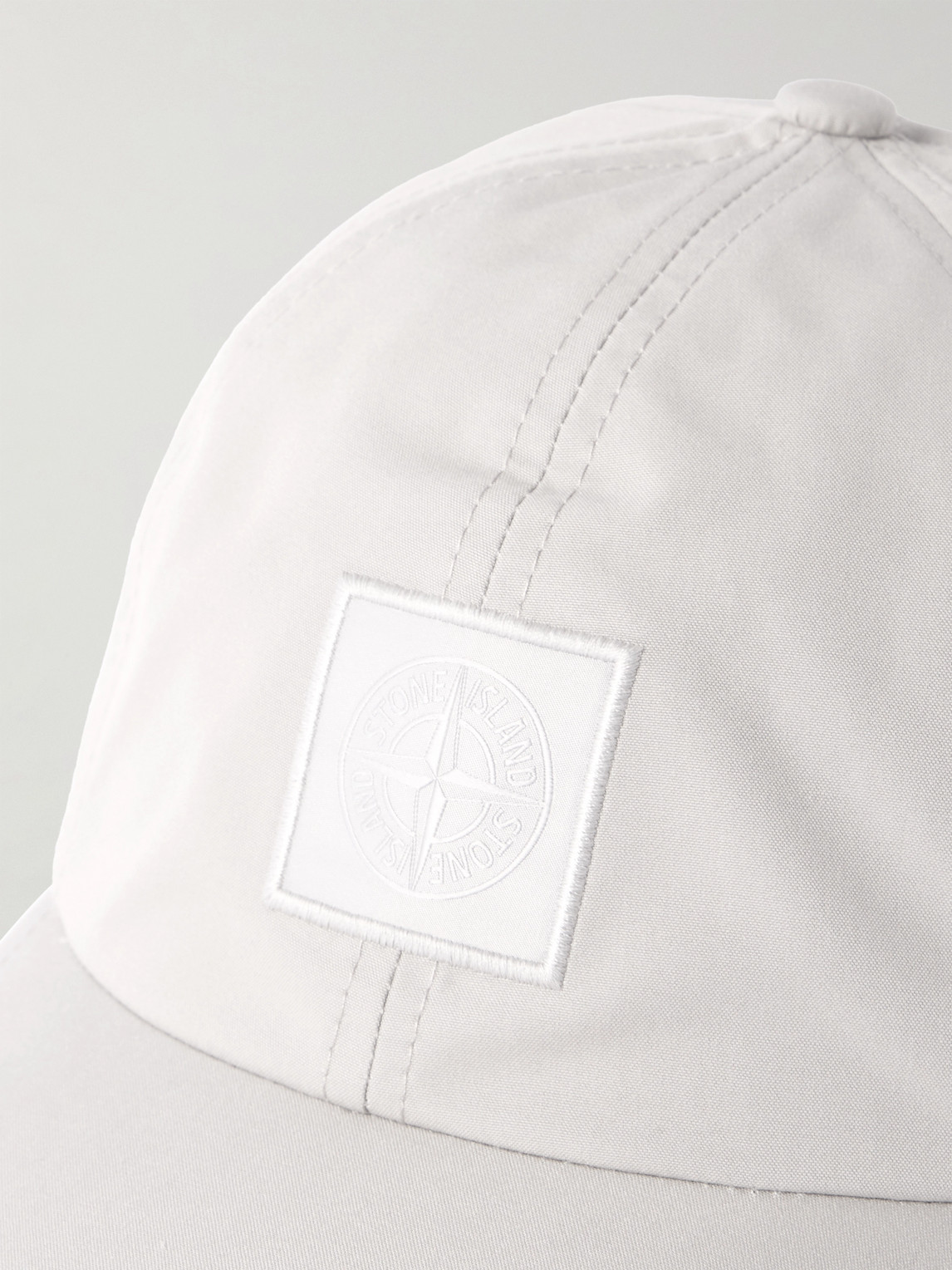 Stone Island Ghost Logo-appliquéd Organic Cotton-canvas Cap In Gray
