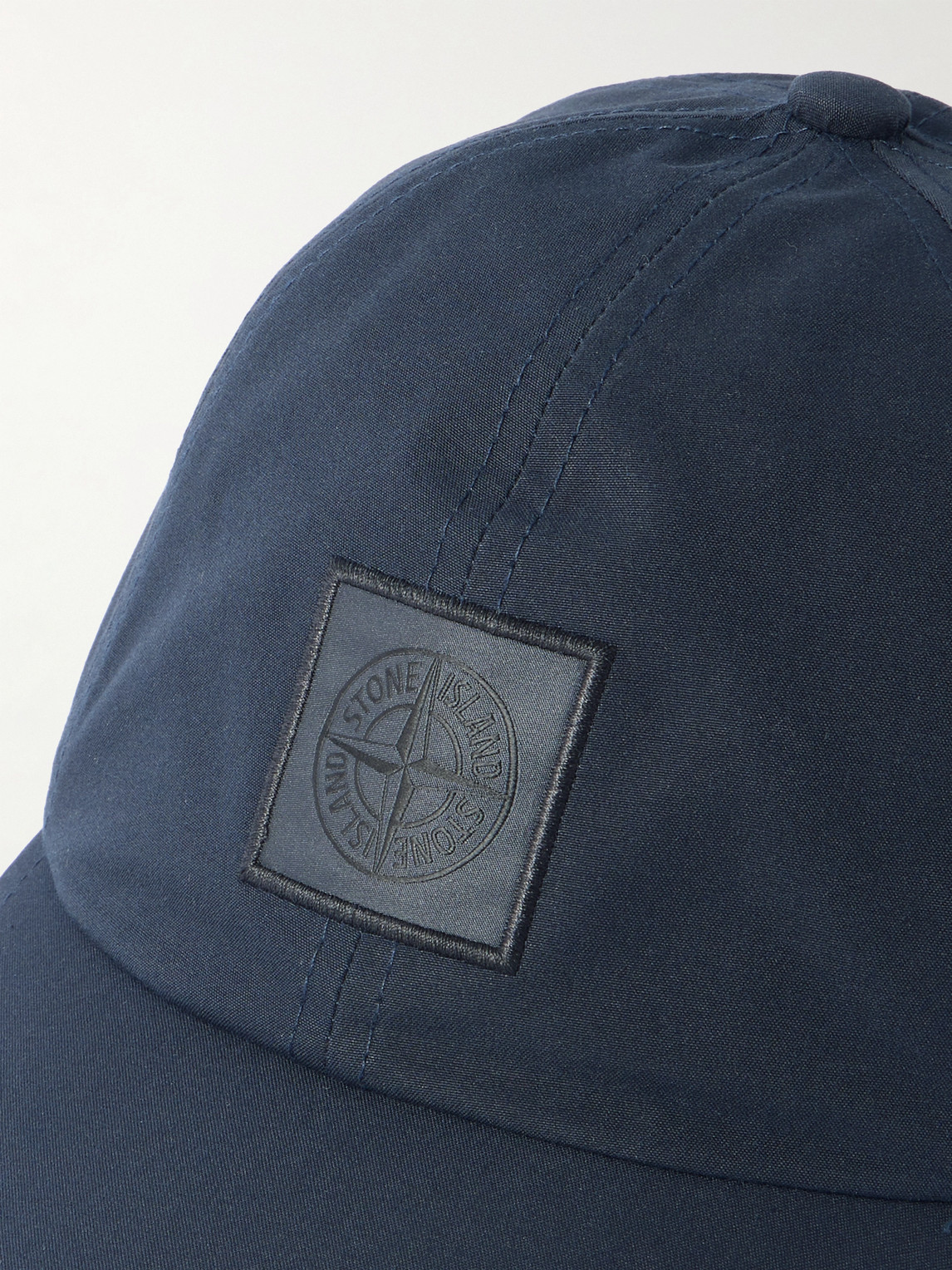 Shop Stone Island Ghost Logo-appliquéd Organic Cotton-canvas Cap In Blue
