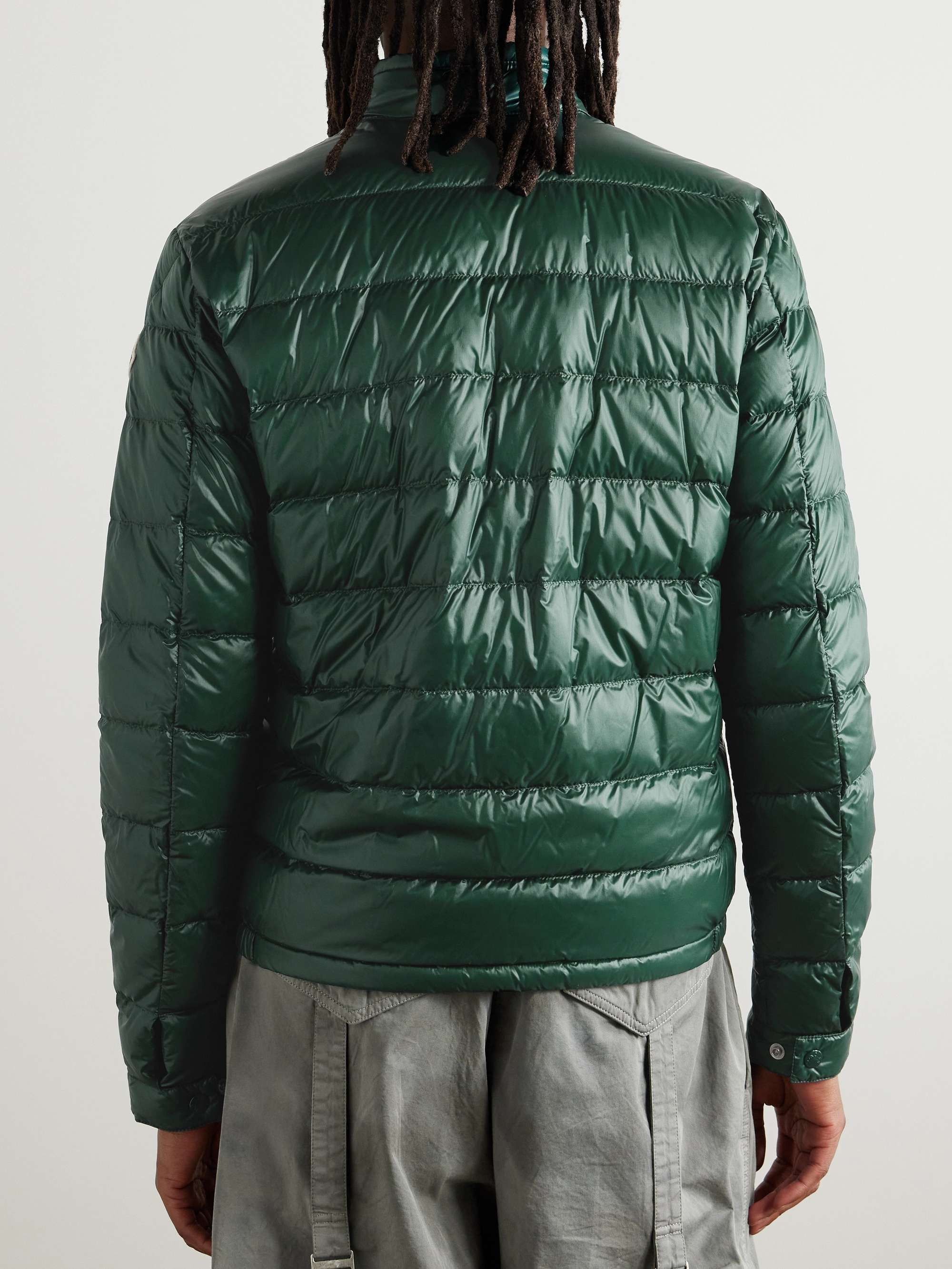 MONCLER Acorus Logo-Appliquéd Quilted Glossed-Shell Down Jacket