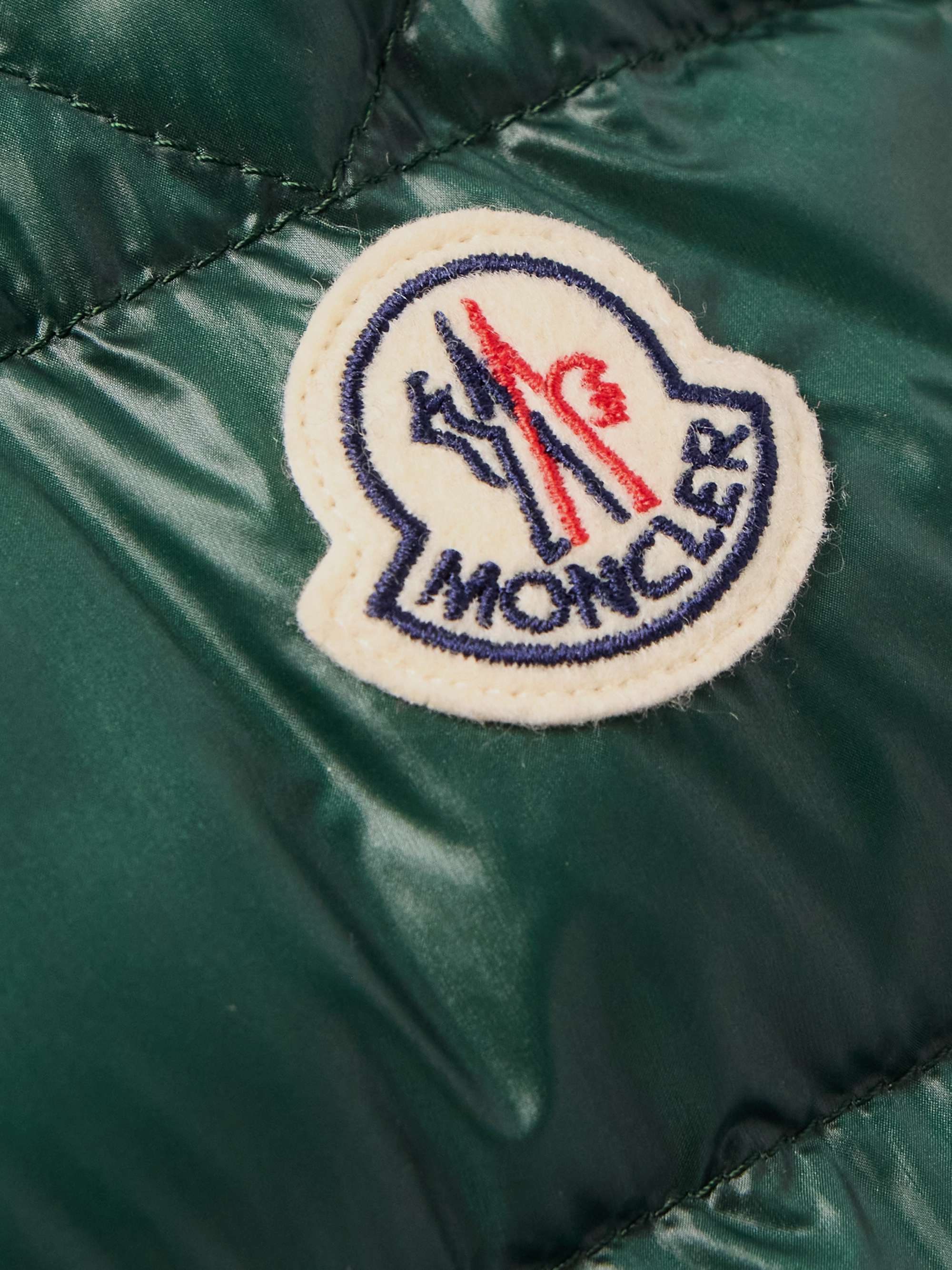 MONCLER Acorus Logo-Appliquéd Quilted Glossed-Shell Down Jacket