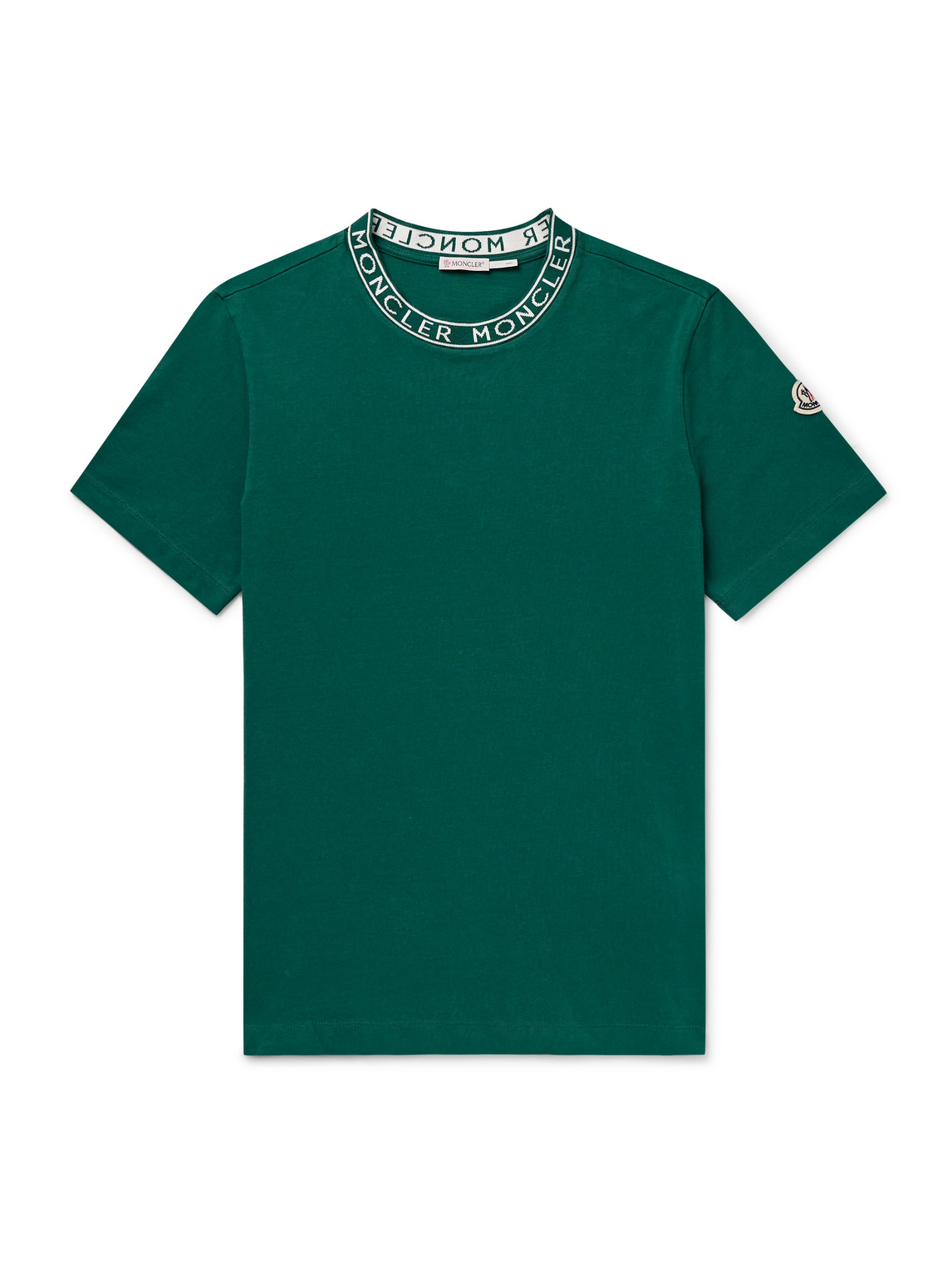 Moncler Slim-fit Logo-appliquéd Cotton-jersey T-shirt In Green