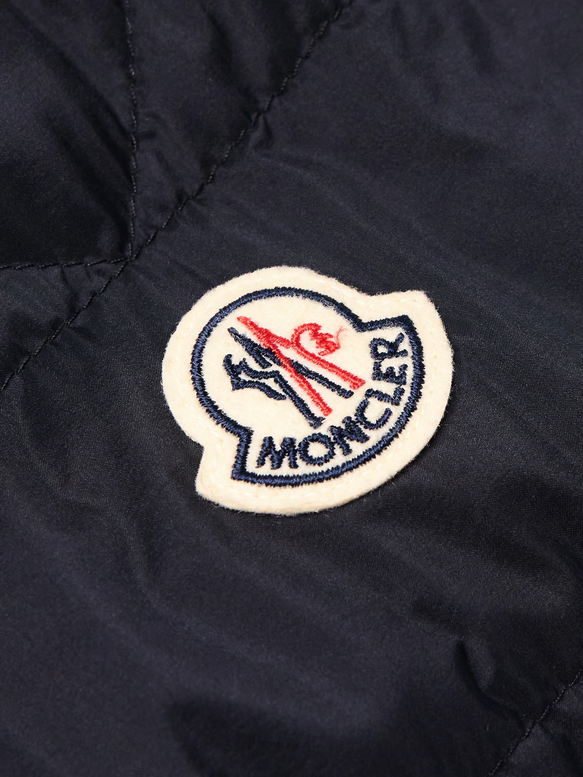 Moncler Slim-fit Logo-appliquéd Quilted Nylon Down Jacket In Blue