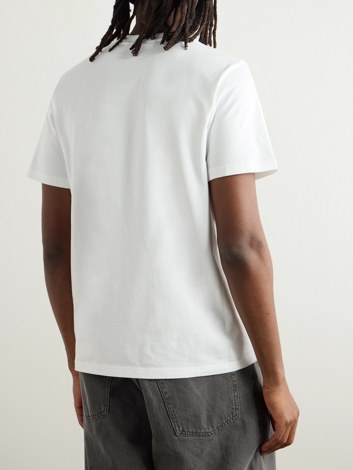 Moncler Logo-print Cotton-jersey T-shirt In White