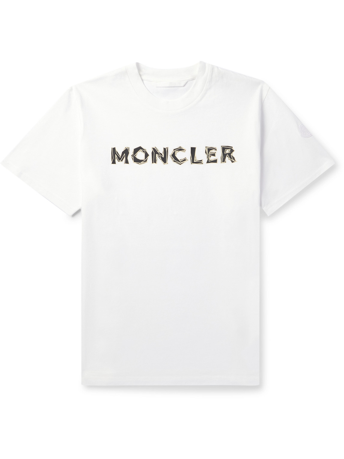 Moncler Logo-print Cotton-jersey T-shirt In White