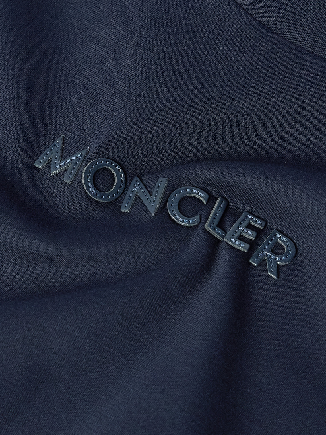 Moncler Logo-appliquéd Cotton-jersey T-shirt In Blue