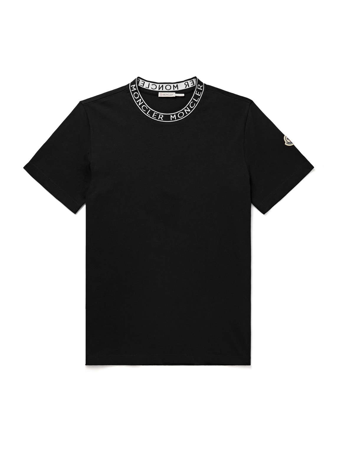 Moncler Short-sleeved Cotton T-shirt In Black