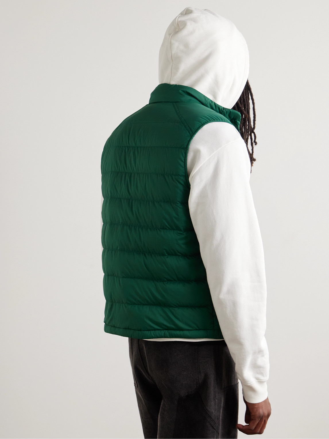 Moncler Barthe Logo-appliquéd Quilted Nylon Down Gilet In Green