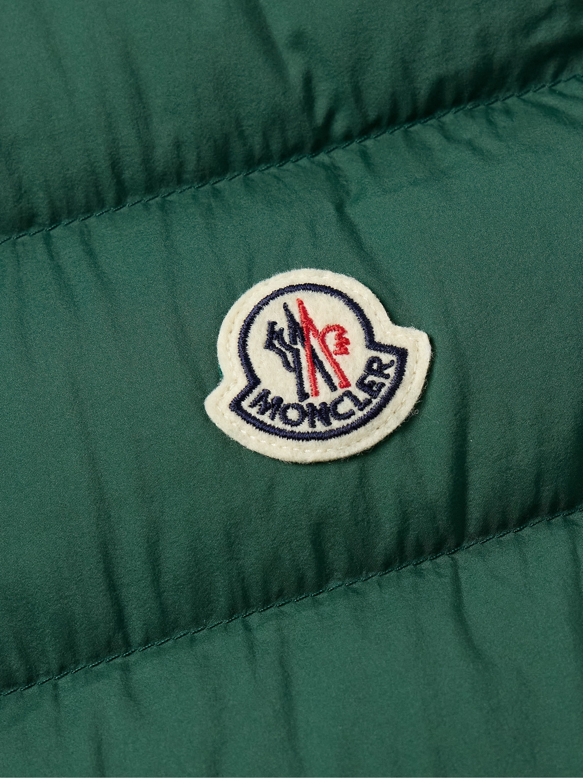 Moncler Barthe Logo-appliquéd Quilted Nylon Down Gilet In Green