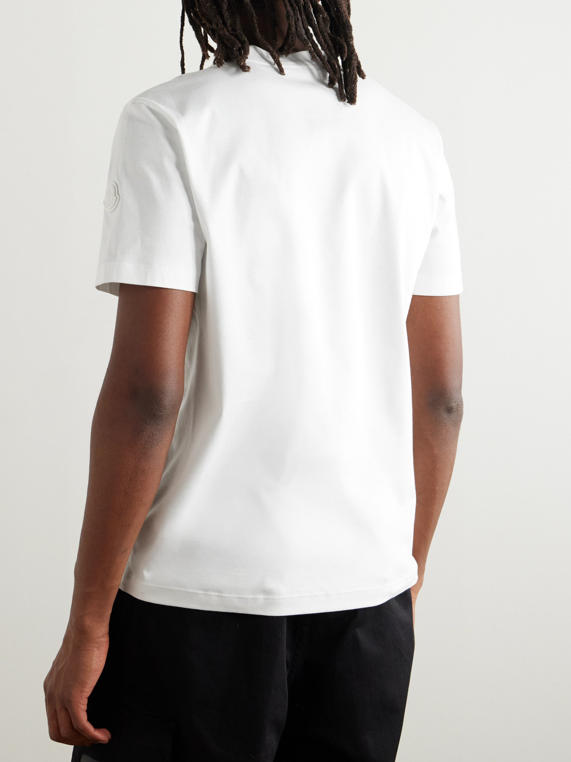 Moncler Logo-appliquéd Cotton-jersey T-shirt In White