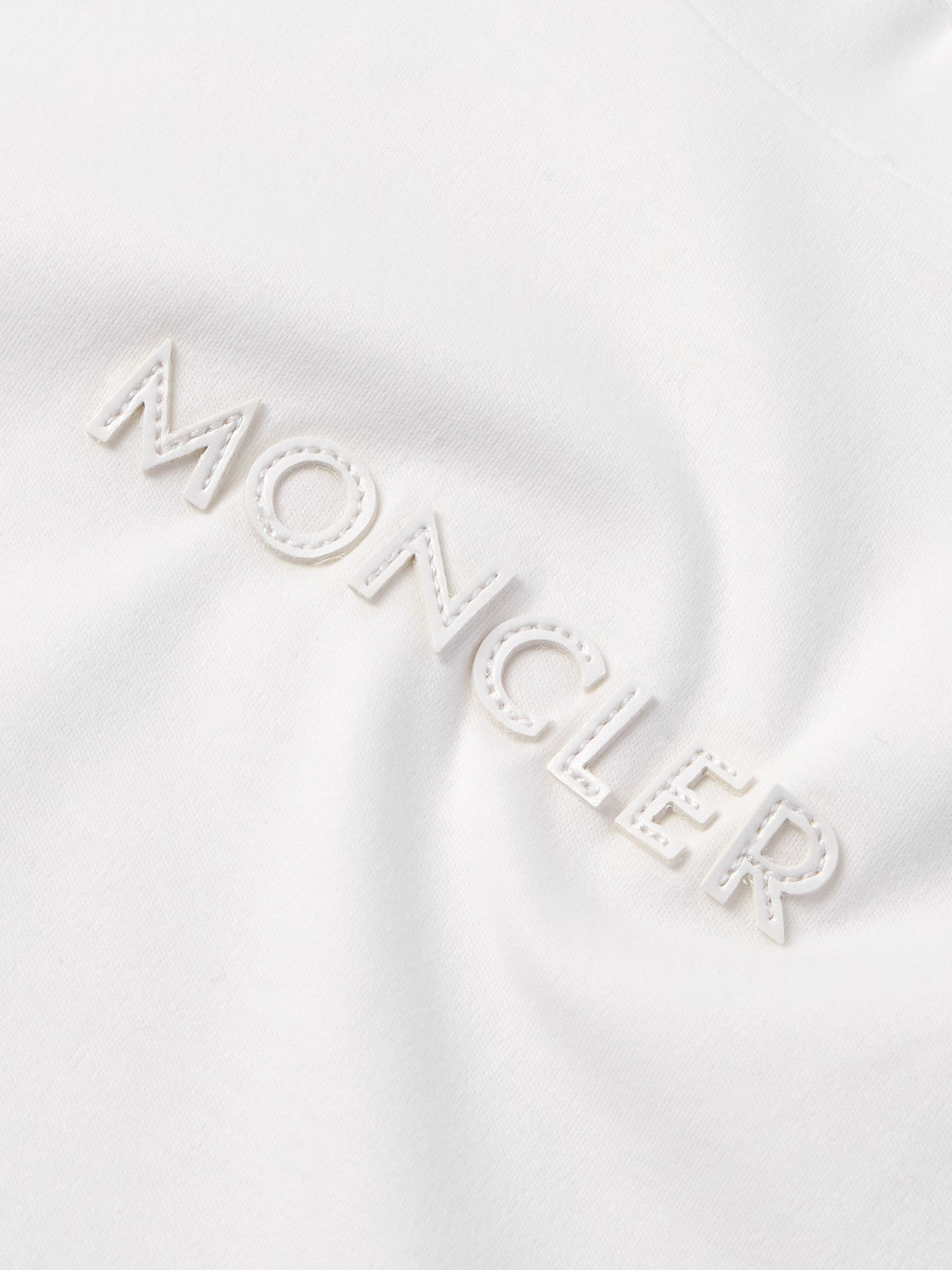 Moncler Logo-appliquéd Cotton-jersey T-shirt In White